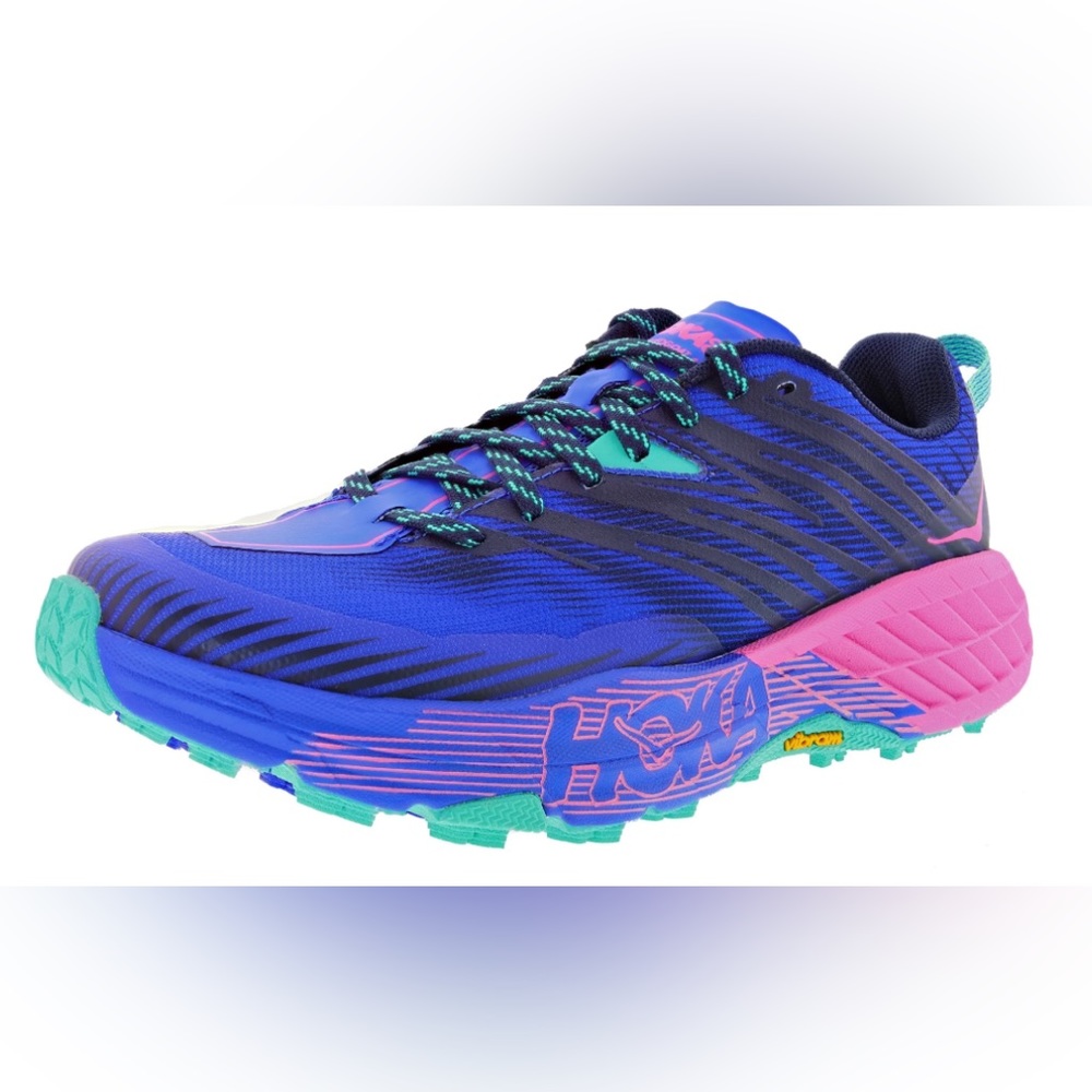 Hoka OneOne Speedgoat 4 W9.5 Dazzling Blue Phlox Pink Trail Runners Sneakers